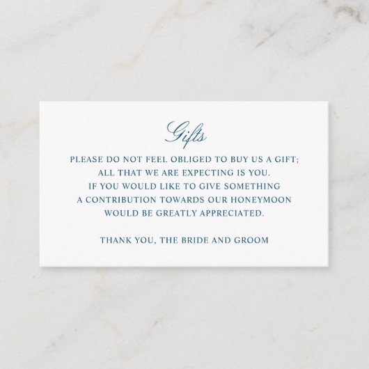 ギフト登録ハネムーン基金結婚のモノグラム エンクロージャーカード (正面)