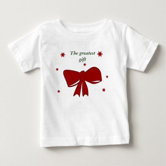 ギフト素晴らしボウ乳児の幼児のシャツ ベビーTシャツ (正面)