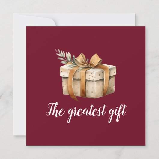 ギフト素晴らし冬の写真ベビー誕生のお知らせ 案内状 (正面)