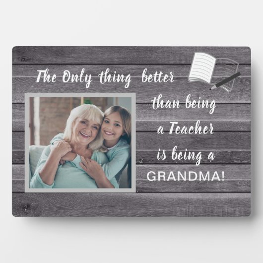 ギフト素晴らし!先生おばあちゃんの写真プラーク フォトプラーク (正面)