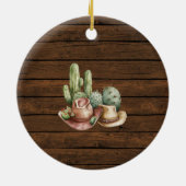 ギフト素朴を期待している木製ジンジャーブレッド セラミックオーナメント (裏面)