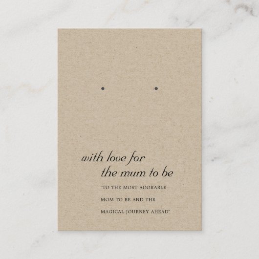 ギフト素朴イヤリングディスプレイカードとなるクラフトママ プレイスカード (正面)