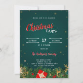 ギフト素朴スタークリスマスパーティー 招待状 (正面)