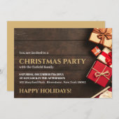 ギフト素朴ボックス、クリスマスパーティー招待状 案内状 (正面/裏面)