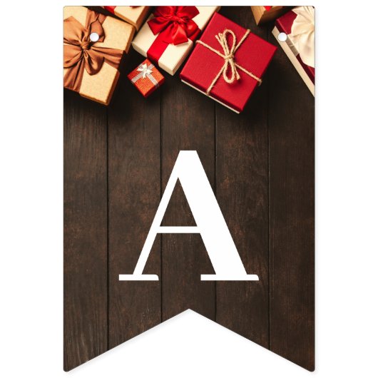 ギフト素朴ボックス、クリスマスパーティー バンティングフラッグ (第3の旗)