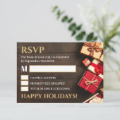 ギフト素朴ボックス、クリスマスパーティーRSVP 出欠カード (スタンド正面)