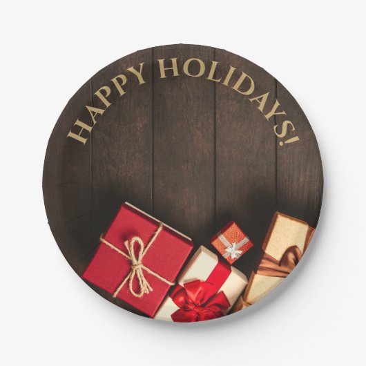 ギフト素朴ボックス、クリスマス ペーパープレート (正面)