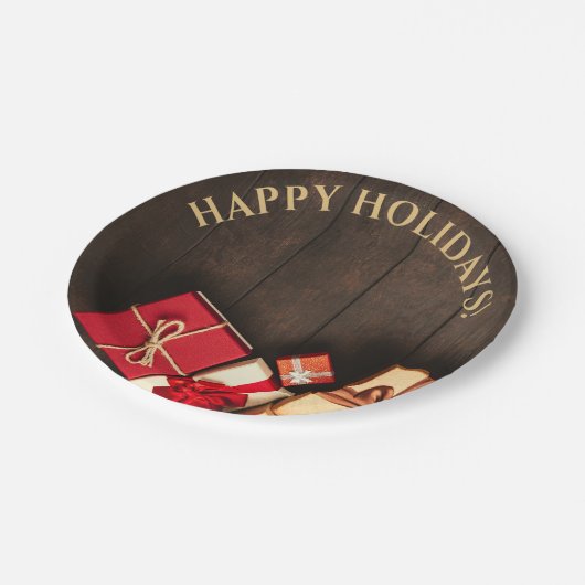 ギフト素朴ボックス、クリスマス ペーパープレート (アングル)