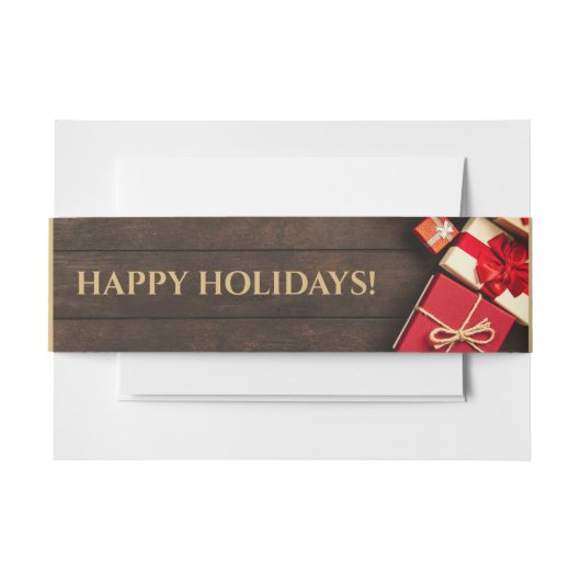 ギフト素朴ボックス、クリスマス 招待状ベリーバンド (正面例)