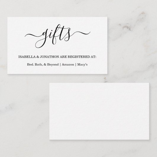 ギフト素朴レジストリ挿入/招待状エンクロージャ エンクロージャーカード (正面/裏面)