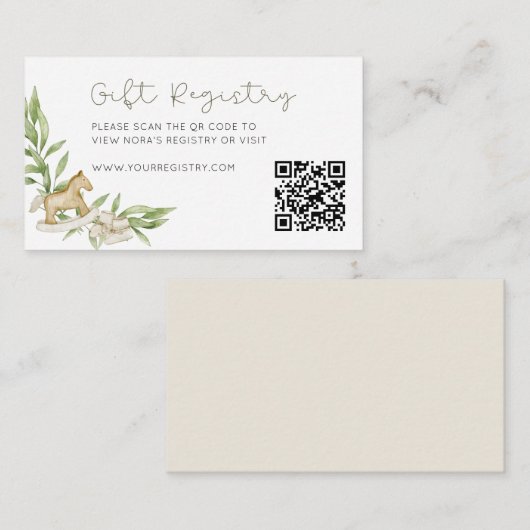 ギフト素朴男女兼用登録QRコード エンクロージャーカード (正面/裏面)