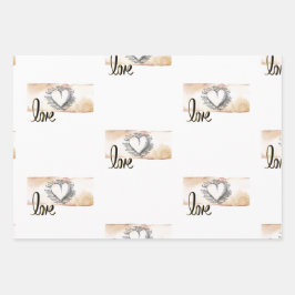 ギフト結婚とシャワー用の包装紙セット ラッピングペーパーシート