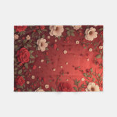 ギフト花模様の膝の毛布 フリースブランケット (正面(横))