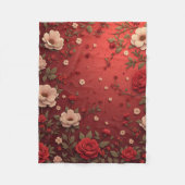 ギフト花模様の膝の毛布 フリースブランケット (正面)