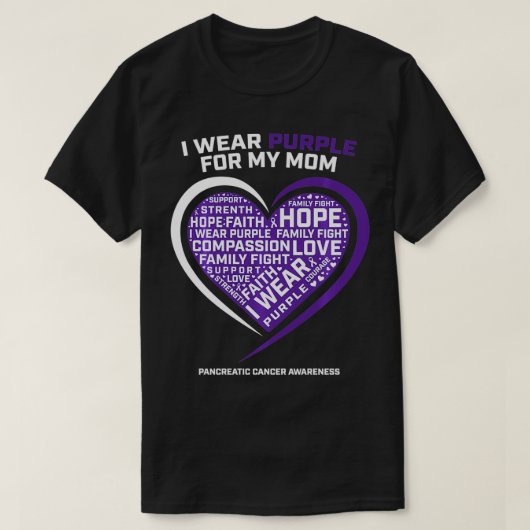 ギフト製品母紫ママ膵臓がん Tシャツ (デザイン正面)