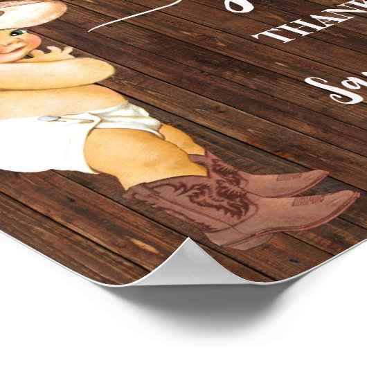 ギフト西の小さなカウボーイ赤ちゃんシャワーのサイン ポスター (角)