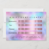 ギフト証グラデーション券ピンクの美しいメイクアップ (裏面)