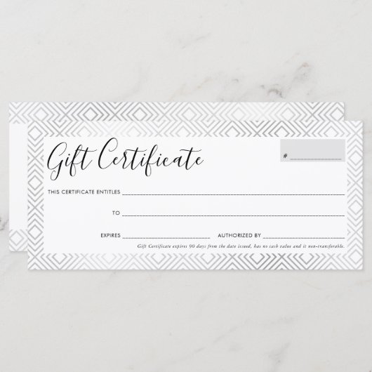 ギフト証スタイリッシュ券の幾何模様 (正面/裏面)
