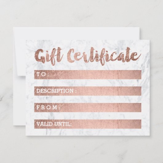 ギフト証フェイク券バラ金ゴールドガーリー爪、 ネイル大理石 (裏面)