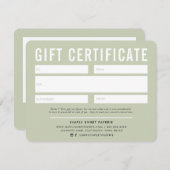ギフト証モダン書の淡い色のビジネス (正面/裏面)