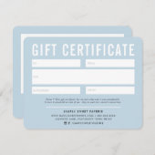 ギフト証モダン書の淡い色の青 (正面/裏面)