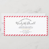 ギフト証モダン書クリスマスストライプレッドすてき (裏面)