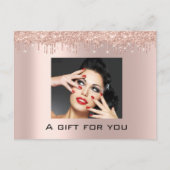 ギフト証明書の休日美しいバラの点滅 ポストカード (正面)