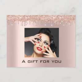 ギフト証明書の休日美しいバラの点滅 ポストカード