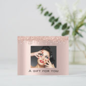 ギフト証明書の休日美しいバラシルバーラッシュ ポストカード (スタンド正面)