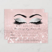 ギフト証明書まつげ拡張機能メイクアップグレーピンク ポストカード (正面/裏面)