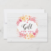 ギフト証明書みすぼらしいシックなバラと素朴フローラ (正面)