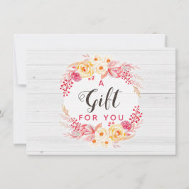 ギフト証明書みすぼらしいシックなバラと素朴フローラ