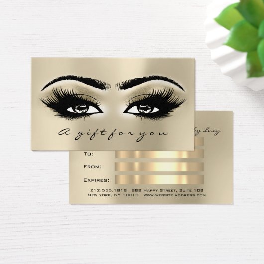 ギフト証明書アイボリーアイラッシュ拡張機能メイクアップ (デスク)