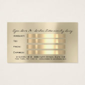 ギフト証明書アイボリーアイラッシュ拡張機能メイクアップ (裏面)