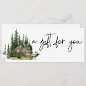 ギフト証明書ウォーターカラーキャビンフォレストロッジ 招待状 (正面/裏面)