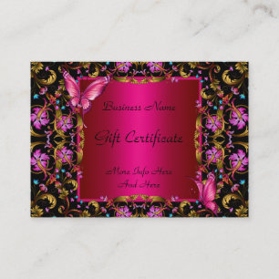 ギフト証明書エレガントフローラ金ゴールドピンクブラック 割引カード