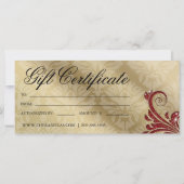 ギフト証明書クリスマスサロングリッター渦赤金ゴールド (裏面)