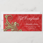ギフト証明書クリスマスサロングリッター渦赤金ゴールド (正面)