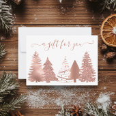 ギフト証明書クリスマスツリーバラ金ゴールド 招待状