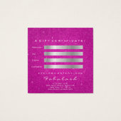 ギフト証明書グリッターラッシュグレーホットピンクメイク (裏面)