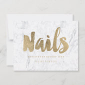 ギフト証明書シックフェイク金ゴールドガーリー爪、 ネイル大理石 (正面)