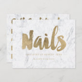 ギフト証明書シックフェイク金ゴールドガーリー爪、 ネイル大理石 (正面/裏面)