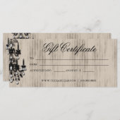 ギフト証明書シャンデリア爪、 ネイルヘアサロン (正面/裏面)