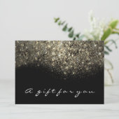 ギフト証明書セピア金ゴールドグリッターラッシュ美しい (スタンド正面)