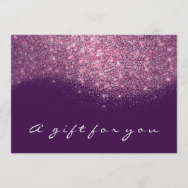 ギフト証明書セピア金ゴールドグリッター紫ピンク