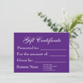 ギフト証明書テンプレート一般新規価値予算 (スタンド正面)