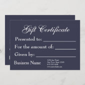 ギフト証明書テンプレート一般新規価値予算 招待状 (正面/裏面)