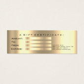 ギフト証明書ドライフェイクプ金ゴールドラッシュ小 (裏面)