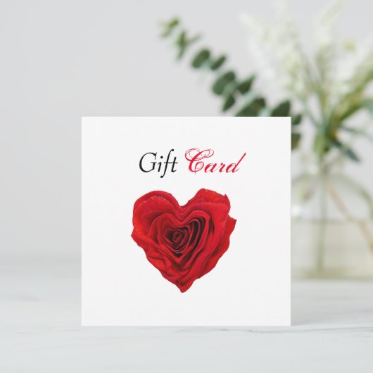ギフト証明書ハート型レッドローズバレンタイン (スタンド正面)