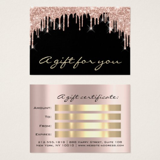 ギフト証明書バラドリップスレイズメイクアップアーティスト (正面&裏面)